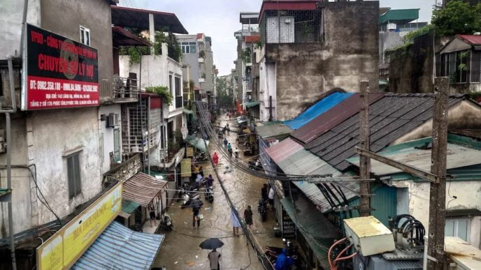 a generic view of a flooded street following the impact of typhoon yagi in hanoi vietnam on september 11 2024 photo reuters